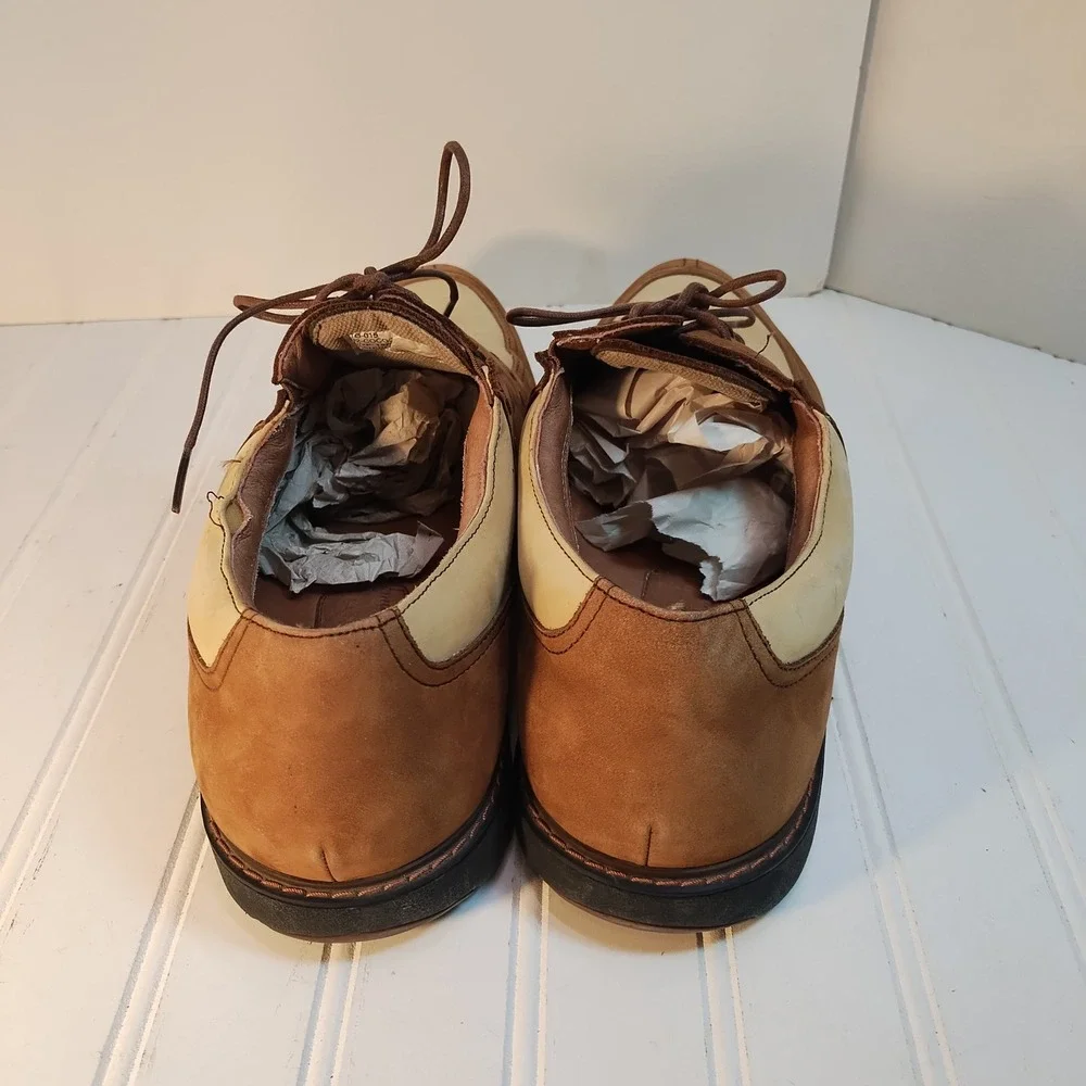 Tommy Bahama Mens Old Havana Cocoa Leather Saddle Golf Shoes 12M Two Tone Oxford